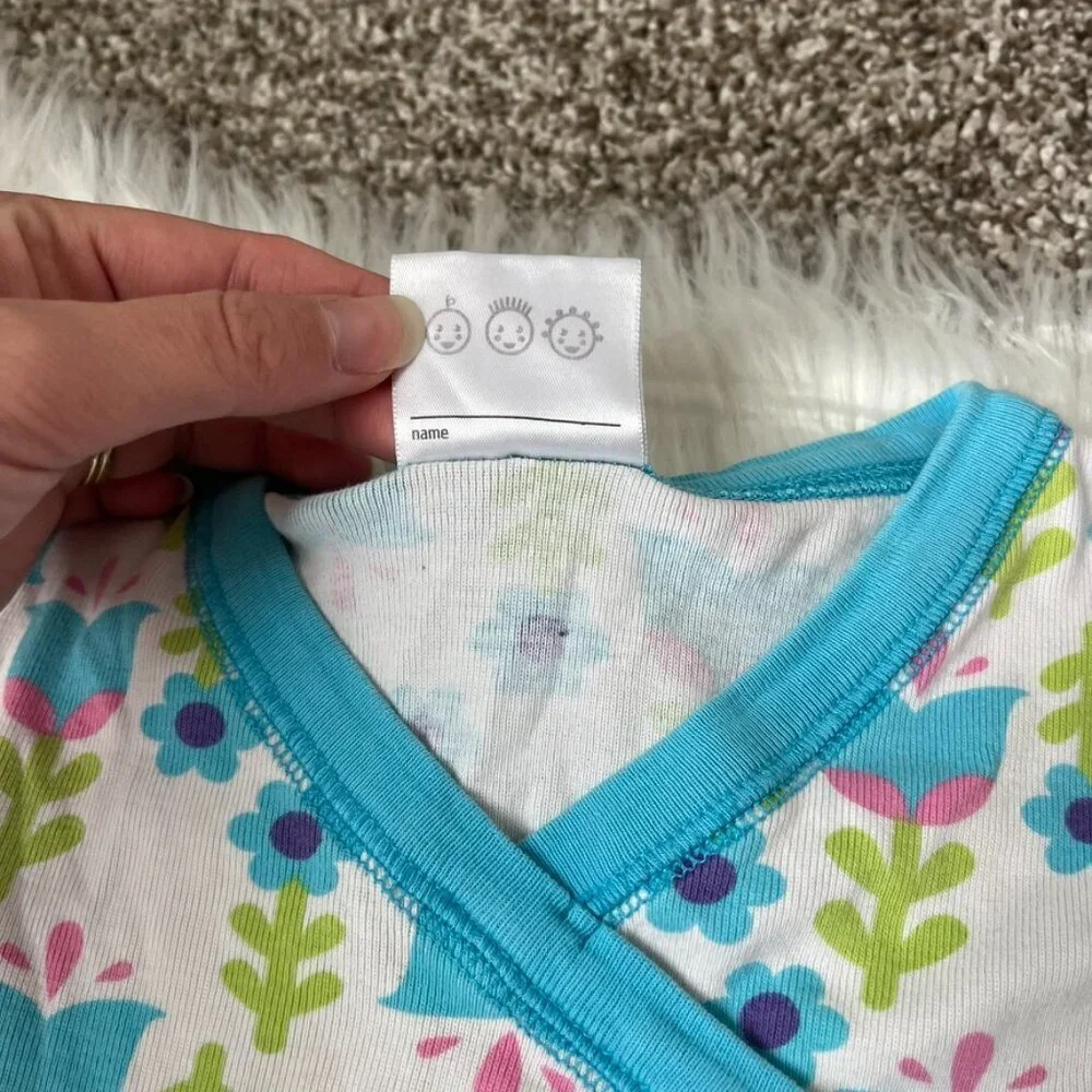 Hanna Andersson Flower Print Pajama Set Girls 8